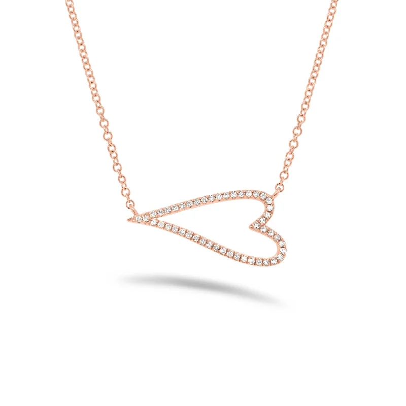 Premium Jewelry Now Available At Special Discounts Diamond Horizontal Open Heart Necklace