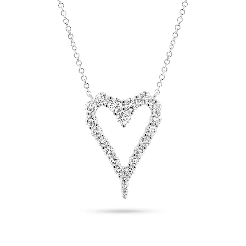 Flash Sale On Stunning Jewelry – Don't Miss Out Diamond Open Elongate Heart Necklace