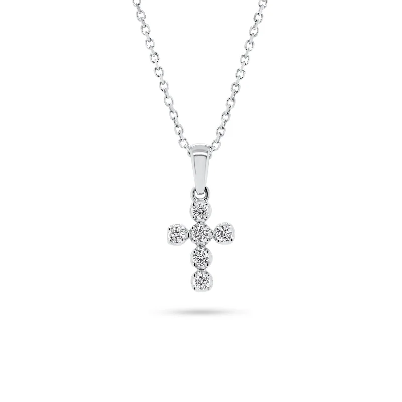 Customized Silver Jewelry For Unique Style Diamond Rounded Cross Pendant Necklace