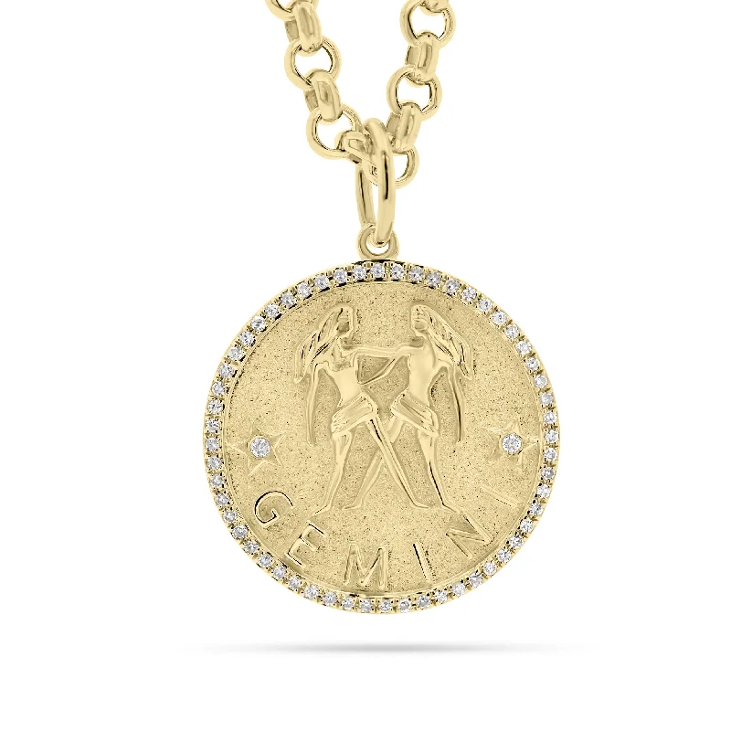 Classic And Modern Jewelry Styles On Sale Diamond Zodiac Pendant - Gemini