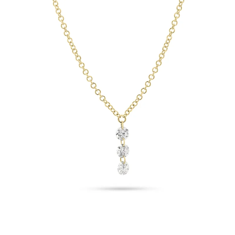 Trending Jewelry Styles Now At Limited-Time Discounts Floating Diamond Trio Pendant