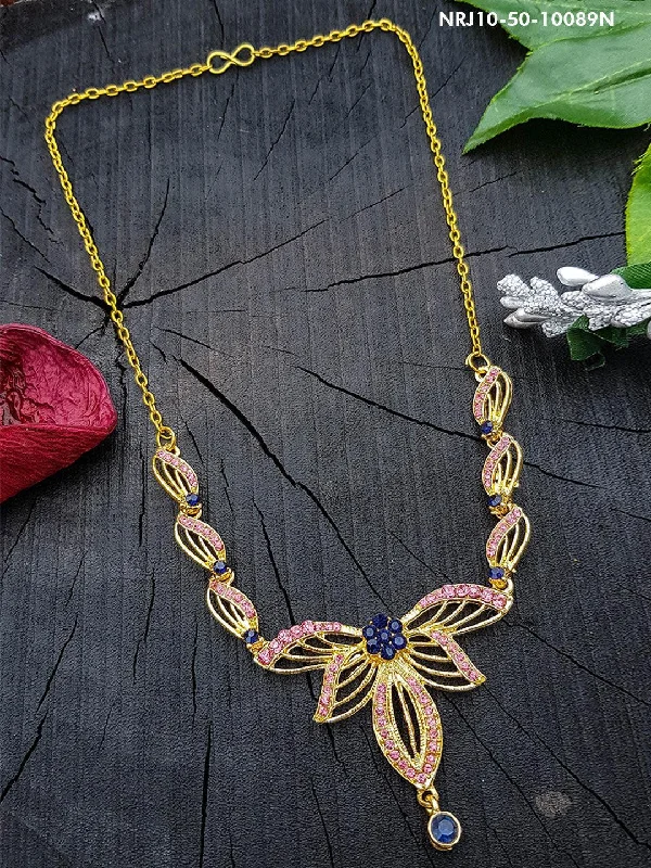 Limited-Time Offer On Elegant Jewelry Pieces Gold Plated Necklace with Stones (ONLY Necklace)