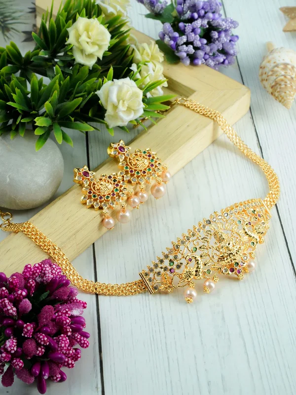 Save On Luxury Jewelry Pieces – Limited-Time Offers Gold Plated Sayara Collection Choker Set with best quality CZ stone