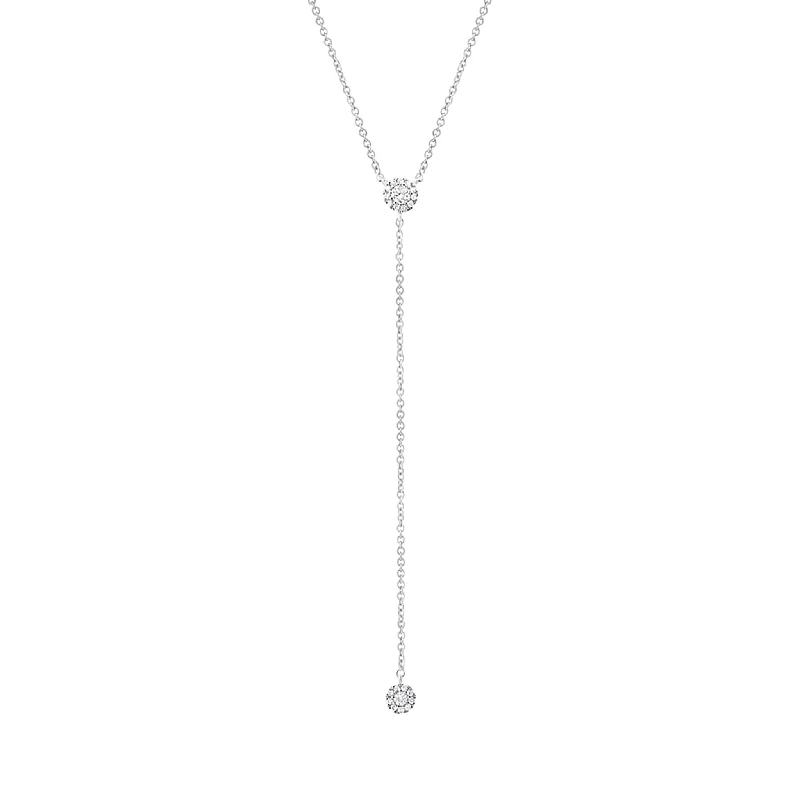 Luxury Jewelry Clearance – Shop Premium Styles Now Halo Diamond Lariat Necklace