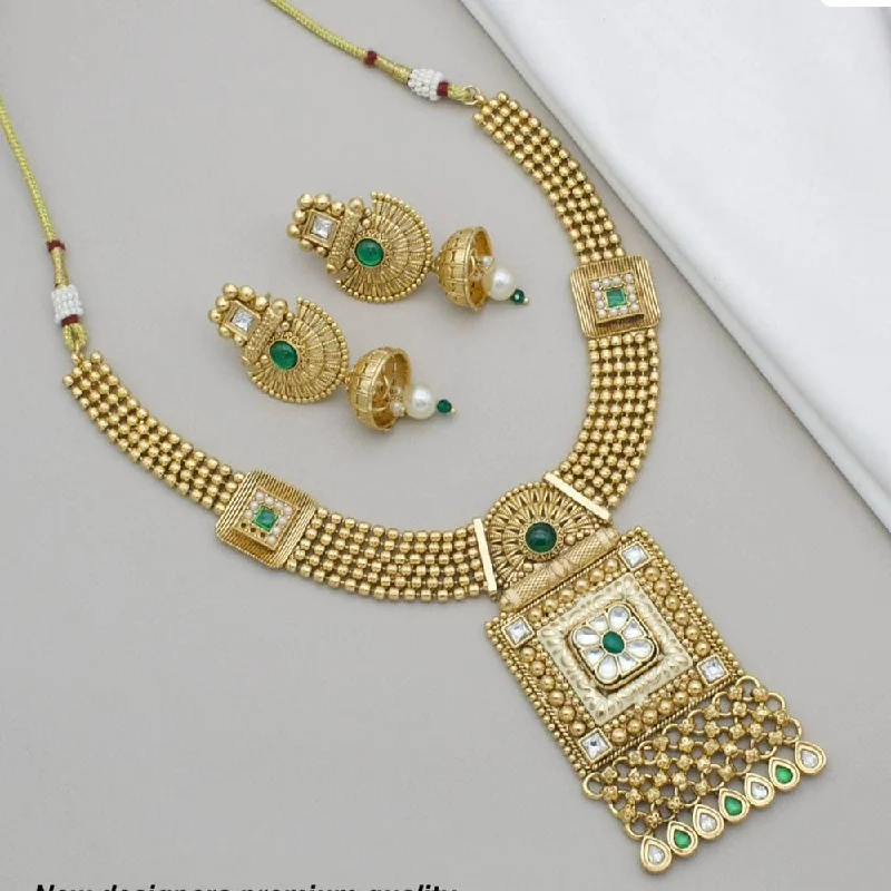 Timeless Jewelry At Special Discount Rates Kavita Art Gold Plated Kundan Stone And Meenakari Necklace Set