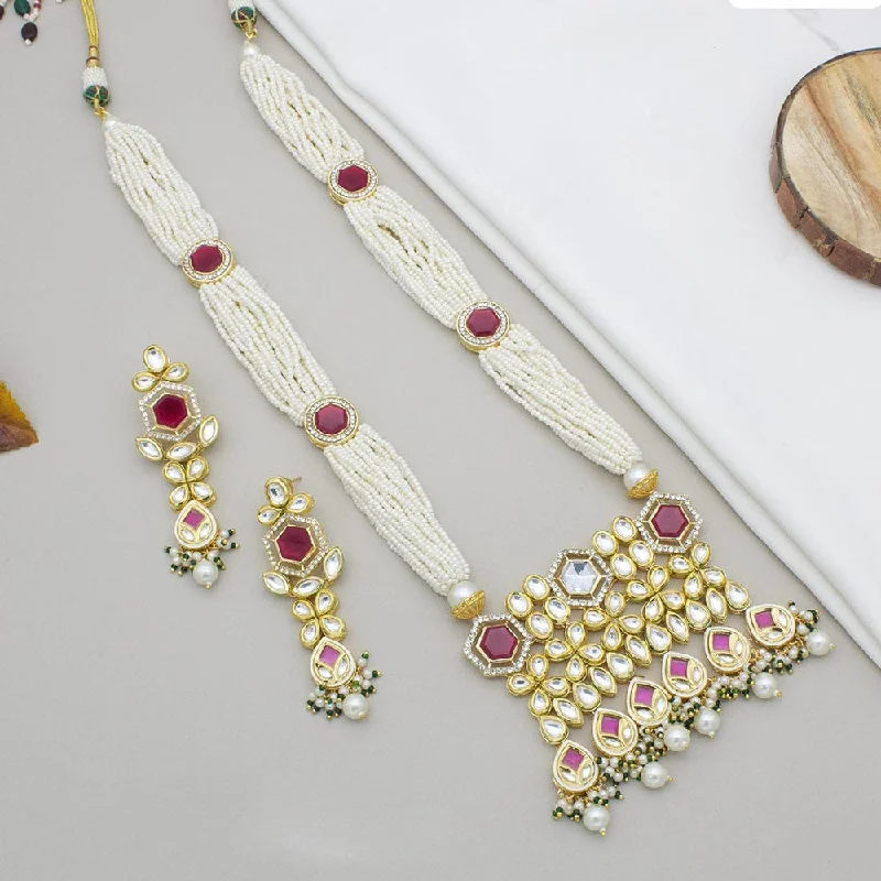 Don't Miss Our Biggest Jewelry Sale Of The Season Kavita Art Gold Plated Kundan Stone And Pearls Long Necklace Set