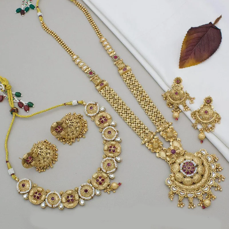 Luxury Meets Affordability – Jewelry Sale Now Live Kavita Art Gold Plated Kundan Stone Double Necklace Set