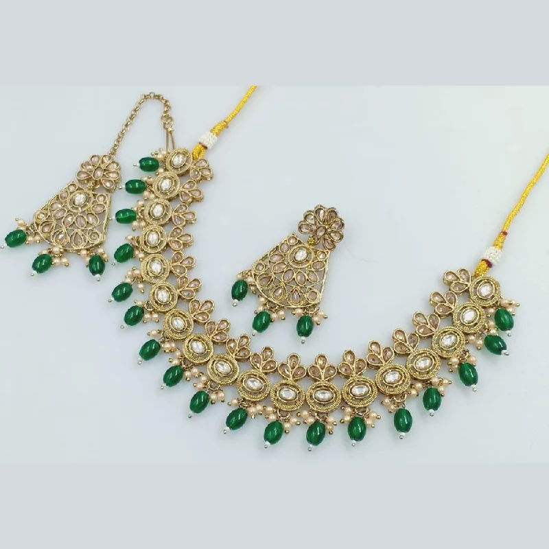 Don't Miss Out On Jaw-Dropping Jewelry Discounts Manisha Jewellery Gold Plated Crystal Stone Pearls Necklace Set