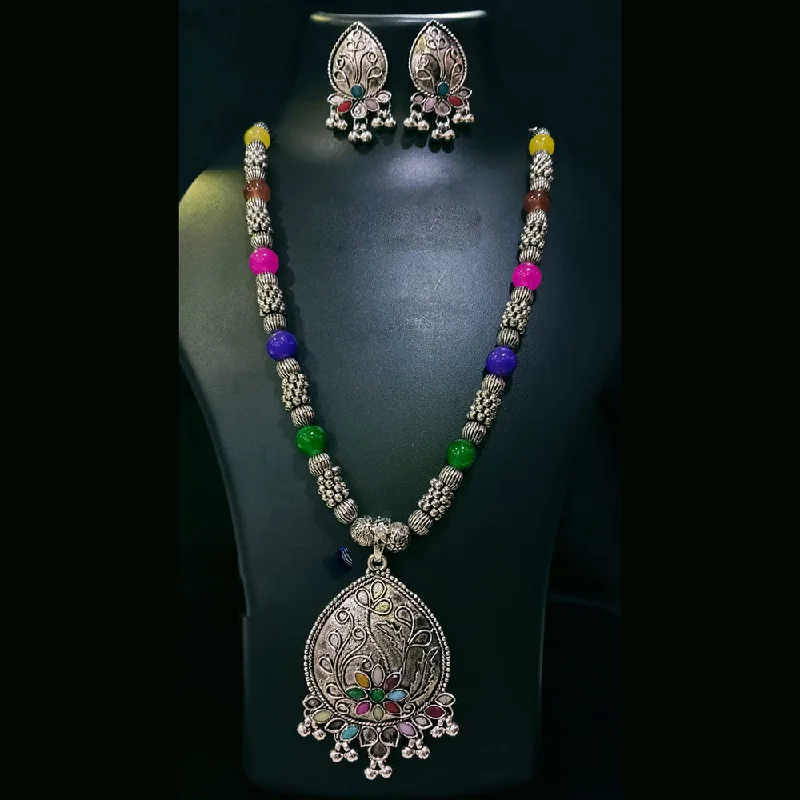 Handcrafted Beauty At Affordable Prices Manisha Jewellery Oxidised Plated Crystal Stone Necklace Set