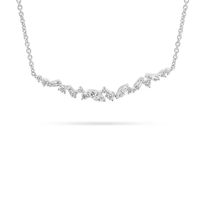 Luxury Jewelry Now At Special Promotional Rates Mixed Cut Diamond Bar Necklace