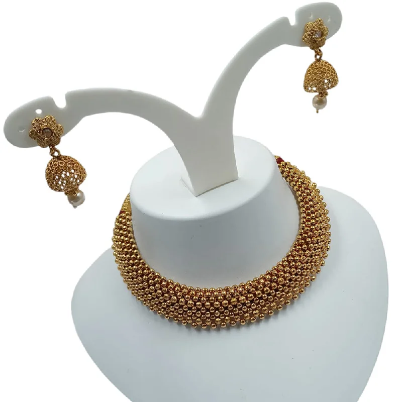 Fine Jewelry, Limited-Time Offers Available Padmawati Bangles Gold Plated Pearls Choker Necklace Set