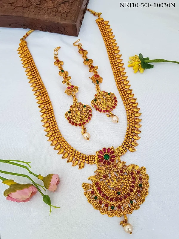 Jewelry Clearance Event – Stock Up Before It's Over Premium Gold Plated Multi Colour Long Necklace Set