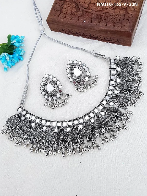 Chic And Stylish Jewelry At Exclusive Prices Silver Plated oxidised designer Necklace Set for Special Occasio