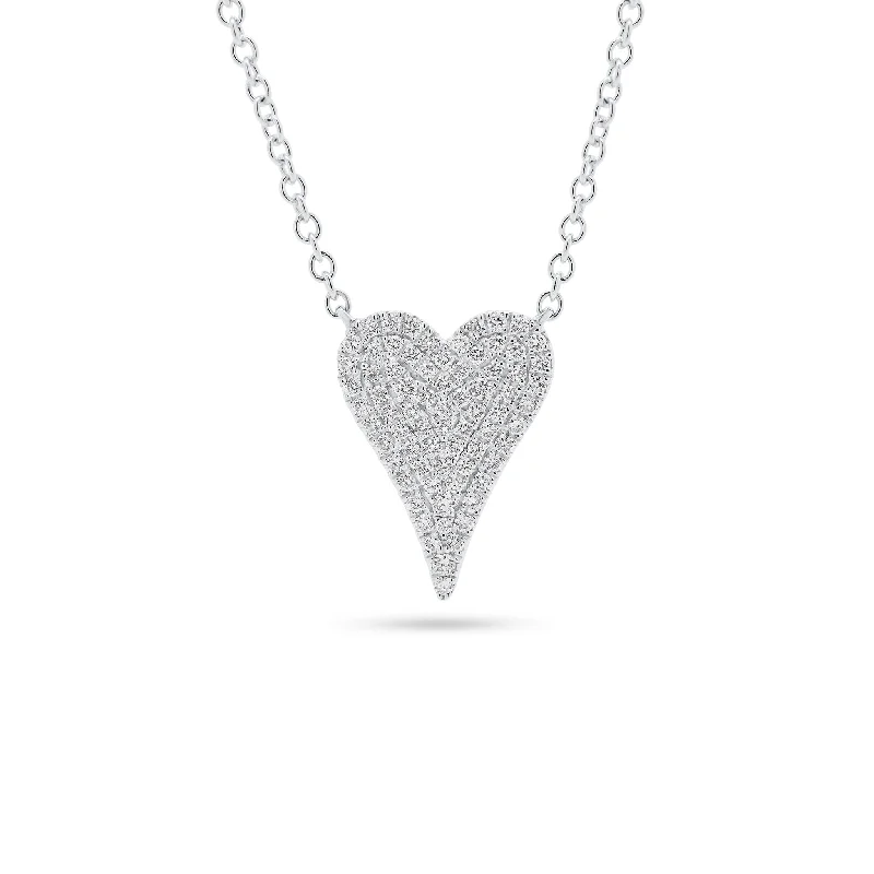 Limited-Stock Jewelry Clearance – Grab Your Favorites Now Pave Set Full-cut Diamond Small Heart Pendant Necklace