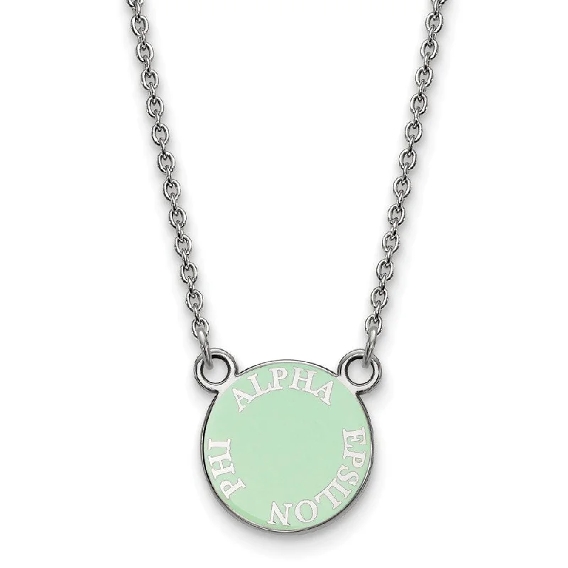 Best Jewelry Deals – Premium Quality At Exclusive Discounts Sterling Silver Alpha Epsilon Phi XS (Tiny) Enamel Disc Necklace