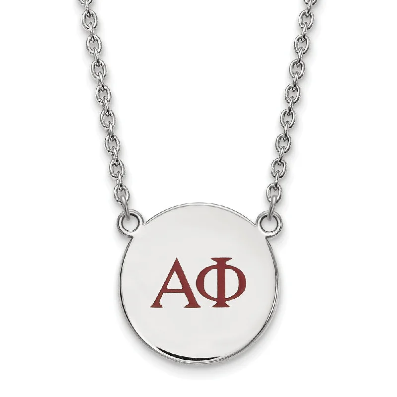 Unmissable Deals On Handmade Jewelry Collections Sterling Silver Alpha Phi Large Red Enamel Greek Letters Necklace