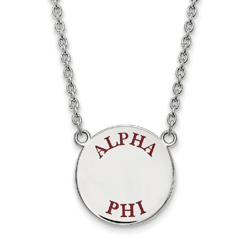 Upgrade Your Jewelry Collection For Less Sterling Silver Alpha Phi Large Enamel Greek Letters Necklace