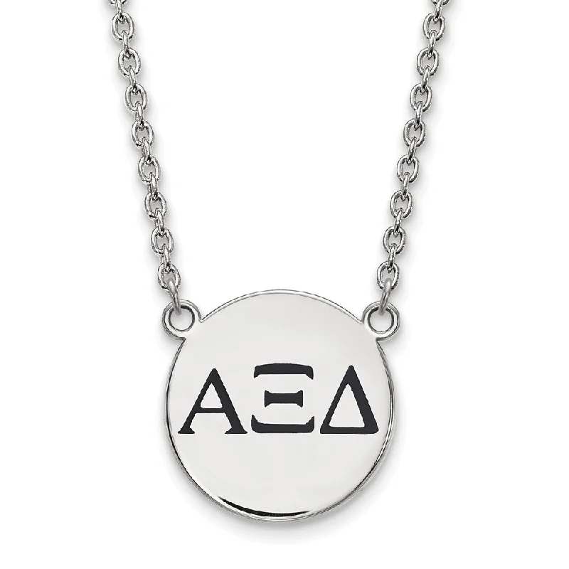 Glamorous Jewelry, Glamorous Deals – Shop Now Sterling Silver Alpha Xi Delta Large Enamel Greek Letters Necklace