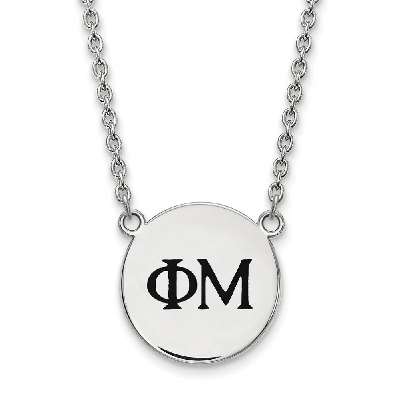 Elegant Jewelry Styles At Budget-Friendly Prices Sterling Silver Phi Mu Small Enamel Greek Letters Necklace