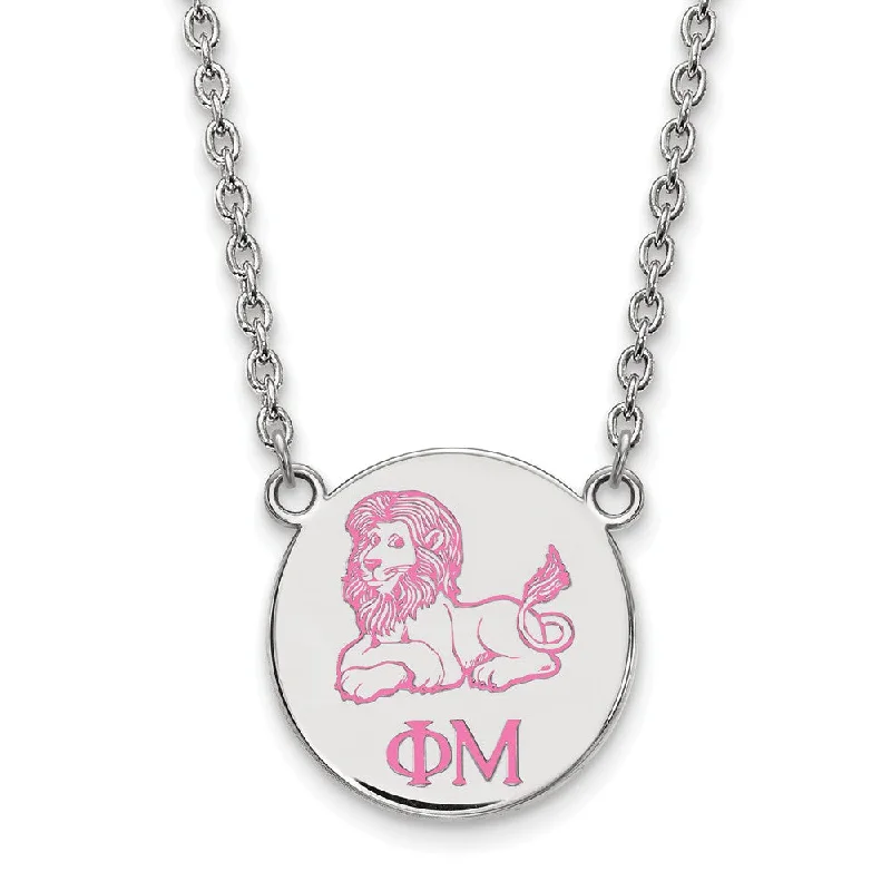 Chic And Stylish Jewelry At Exclusive Prices Sterling Silver Phi Mu Small Enamel Necklace