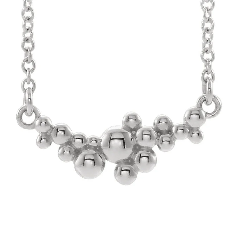 Must-Have Jewelry Pieces At Reduced Prices Sterling Silver Scattered Beaded Bar Necklace, 16 or 18 Inch