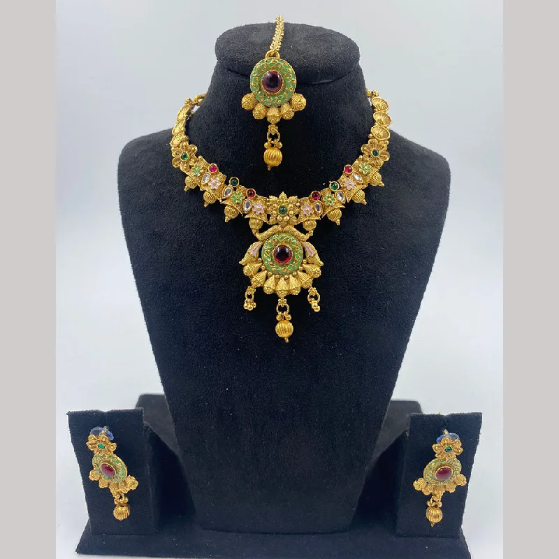 Flash Sale On Elegant Jewelry – Don't Miss Out The Fashion Jewels Gold Plated Pota Stone And Beads Necklace Set