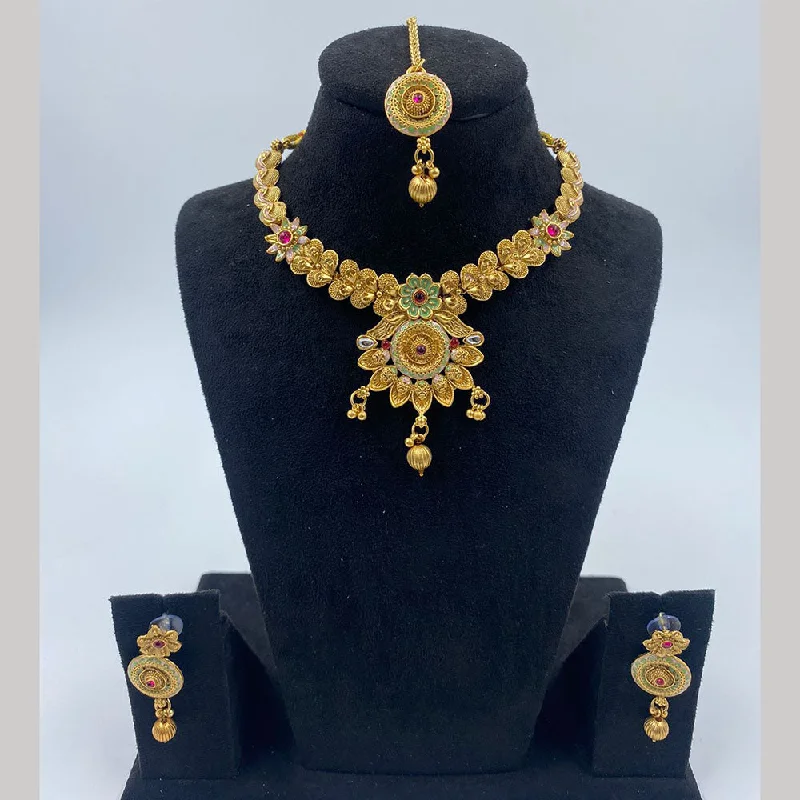 Exclusive Jewelry Sale – Grab Timeless Pieces Now The Fashion Jewels Gold Plated Pota Stone And Beads Necklace Set