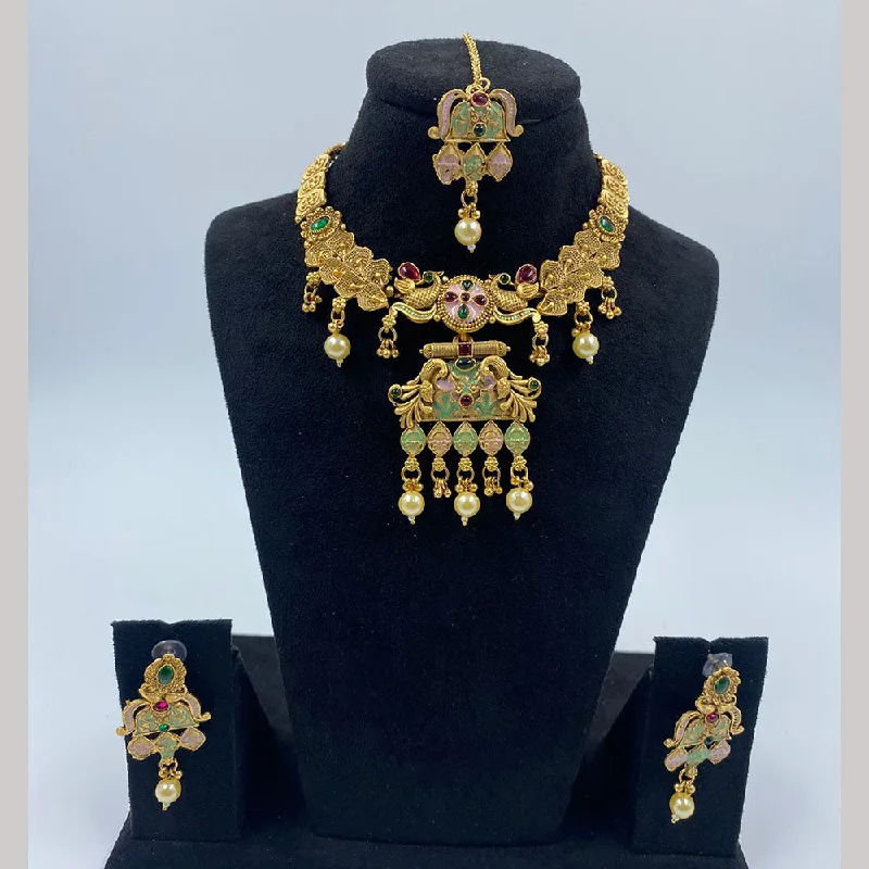 Jewelry Sale Bonanza – Grab Your Sparkle Now The Fashion Jewels Gold Plated Pota Stone And Beads Necklace Set