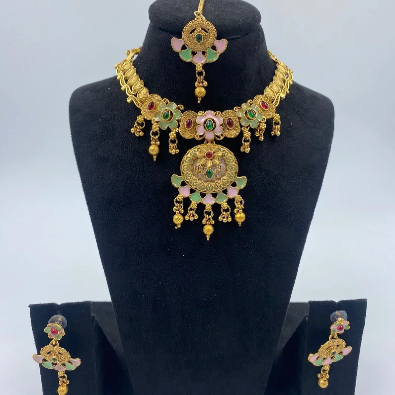 Stunning Statement Jewelry, Unbeatable Discounts The Fashion Jewels Gold Plated Pota Stone And Beads Necklace Set