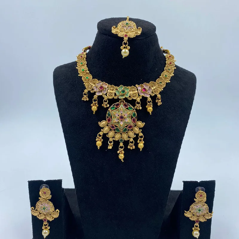 Upgrade Your Jewelry Collection For Less The Fashion Jewels Gold Plated Pota Stone And Beads Necklace Set