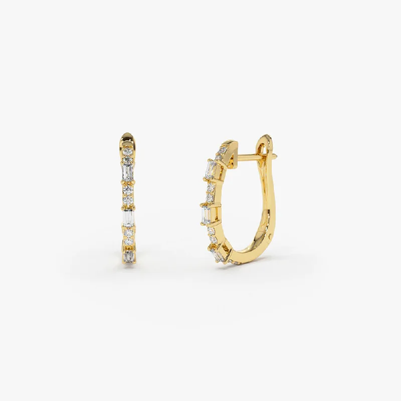 Sparkle For Less – Shop Our Limited-Time Jewelry Deals 14K Gold Baguette And Round Diamond Earrings