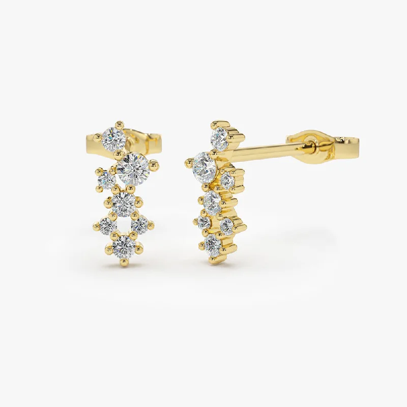 Get The Best Deals On Timeless Jewelry Pieces 14K Gold Diamond Cluster Earrings