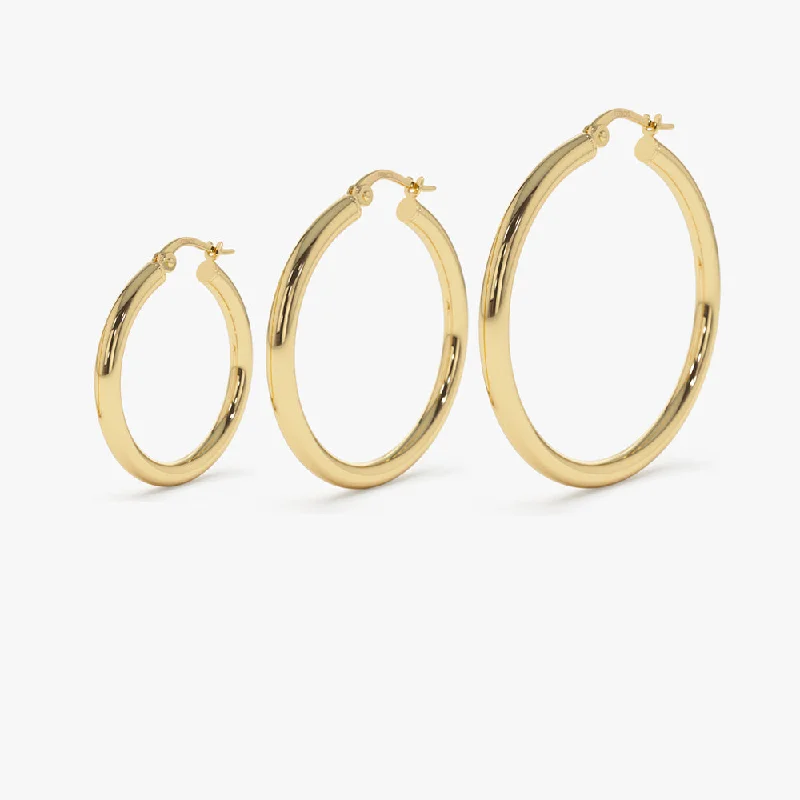 The Perfect Jewelry Piece At The Perfect Price 14k Gold Hoops 26.5 - 31.5 - 37MM