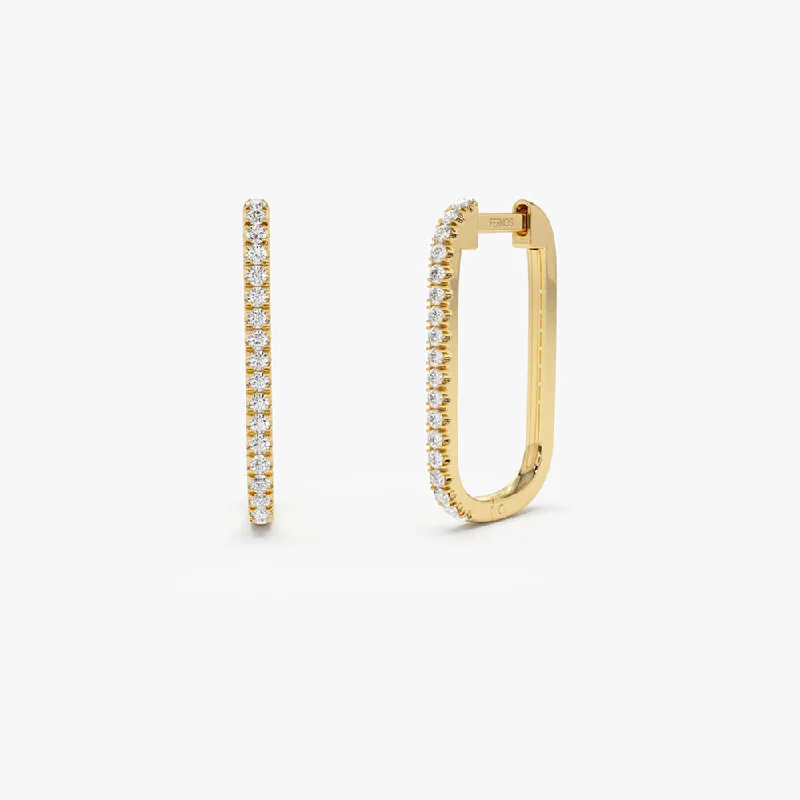 Don't Miss Out On Jaw-Dropping Jewelry Discounts 14k Paperclip Diamond Hoop Earrings