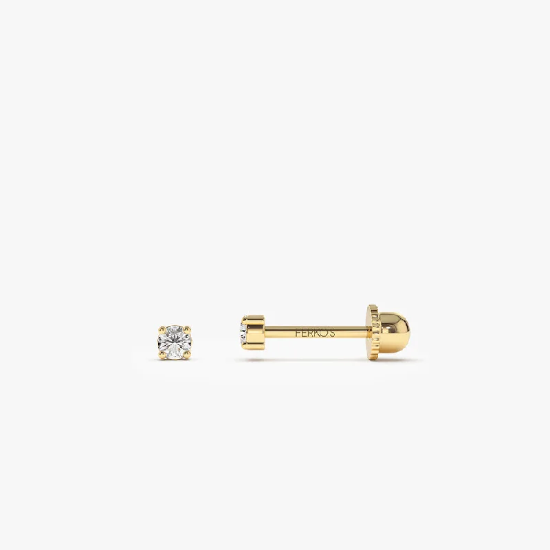 Premium Jewelry At Special Low Prices For A Limited Time 14k Prong Setting Diamond Stud Piercing