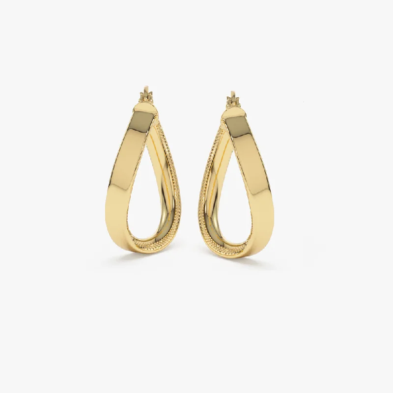 Shop Fine Jewelry With Amazing Deals 14k Unique Style Latch Back Gold Hoop Earrings