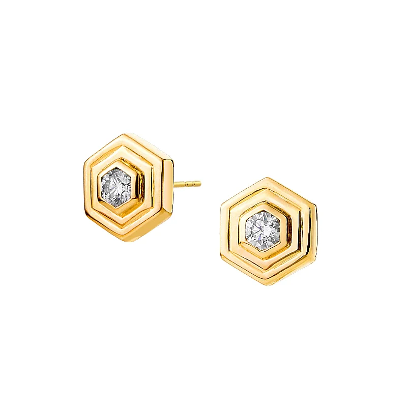 Fashion-Forward Jewelry At Incredible Prices Double Bezel Hex Studs