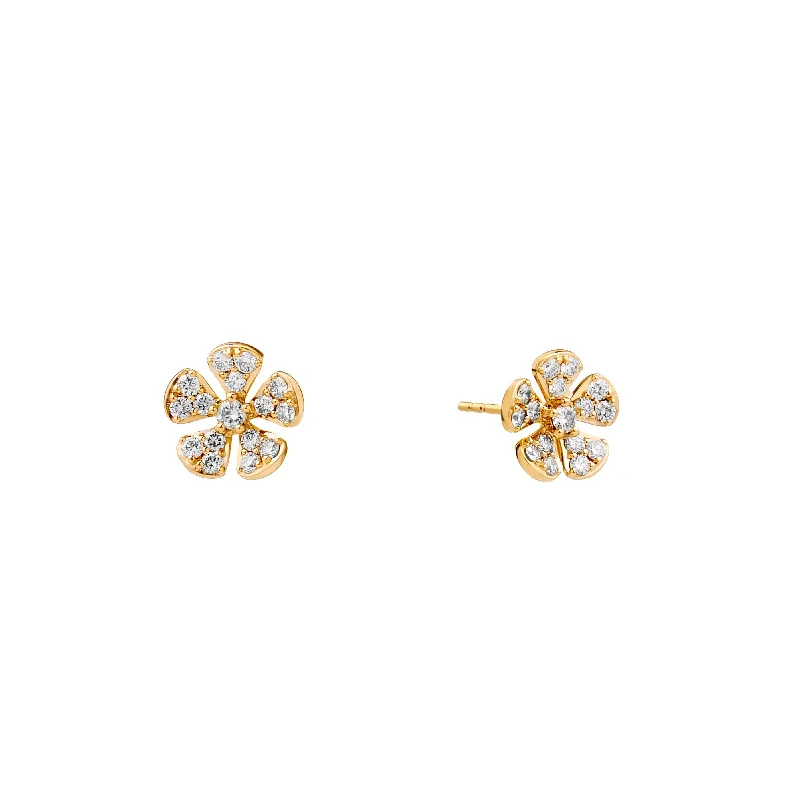 Trendy Minimalist Jewelry For Everyday Wear Diamond Flower Studs