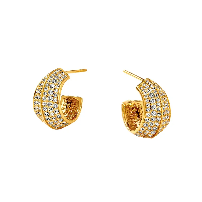 Timeless Elegance At Unbelievable Discounts Diamond Pave Hoops