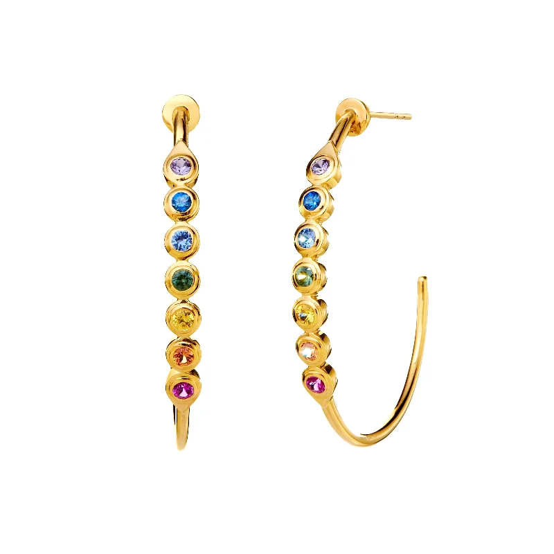 Seasonal Jewelry Sale – Upgrade Your Style Today Rainbow Sapphire Hoops