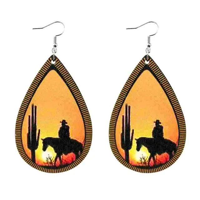 Stunning Statement Jewelry, Unbeatable Discounts Beautiful Cowboy Silouhette Earrings