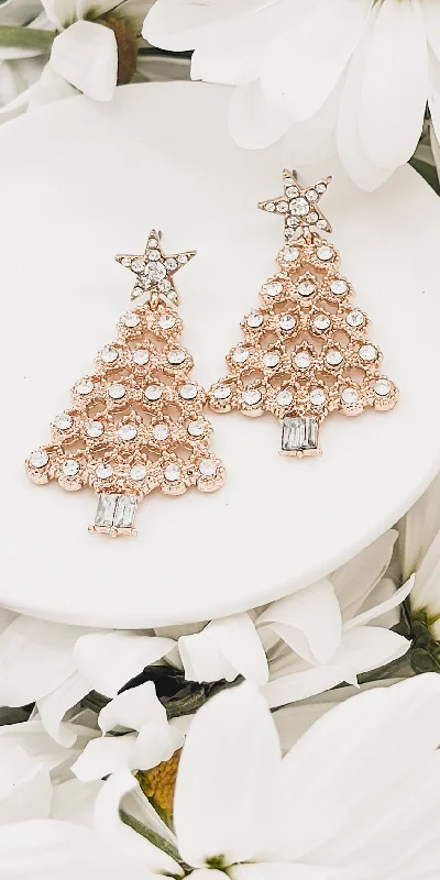 Exclusive Jewelry Sale – Shine For Less Beautiful Gold and Crystal Christmas Tree Earrings