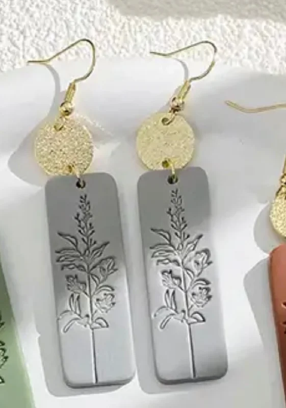 Bestselling Jewelry At Special Promotional Rates Beautiful Gray and Gold Floral Earrings