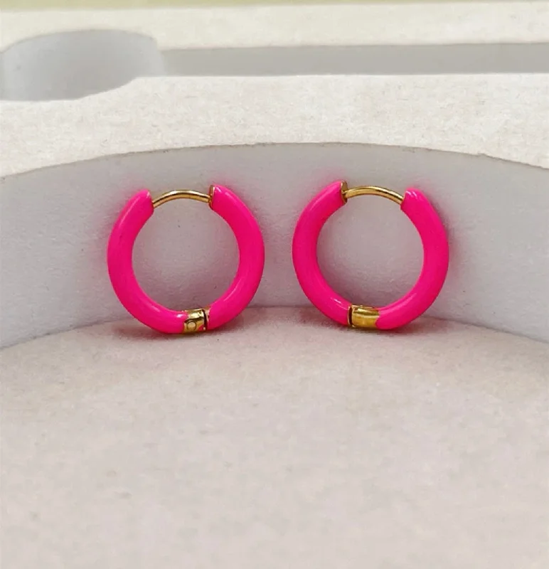 Elegant Jewelry, Affordable Luxury – Shop Now Beautiful Pink Fushica Huggie Earrings