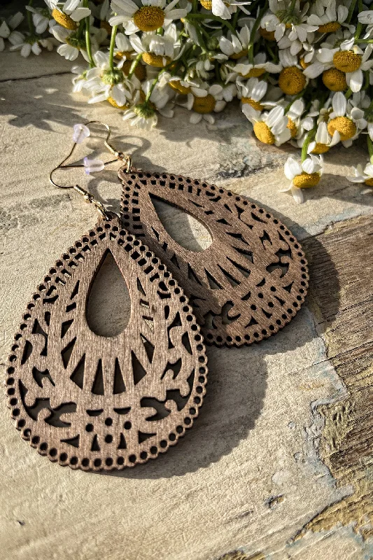 Jewelry Deals That Outshine The Rest Beautiful Brown Wood Statement Earrings