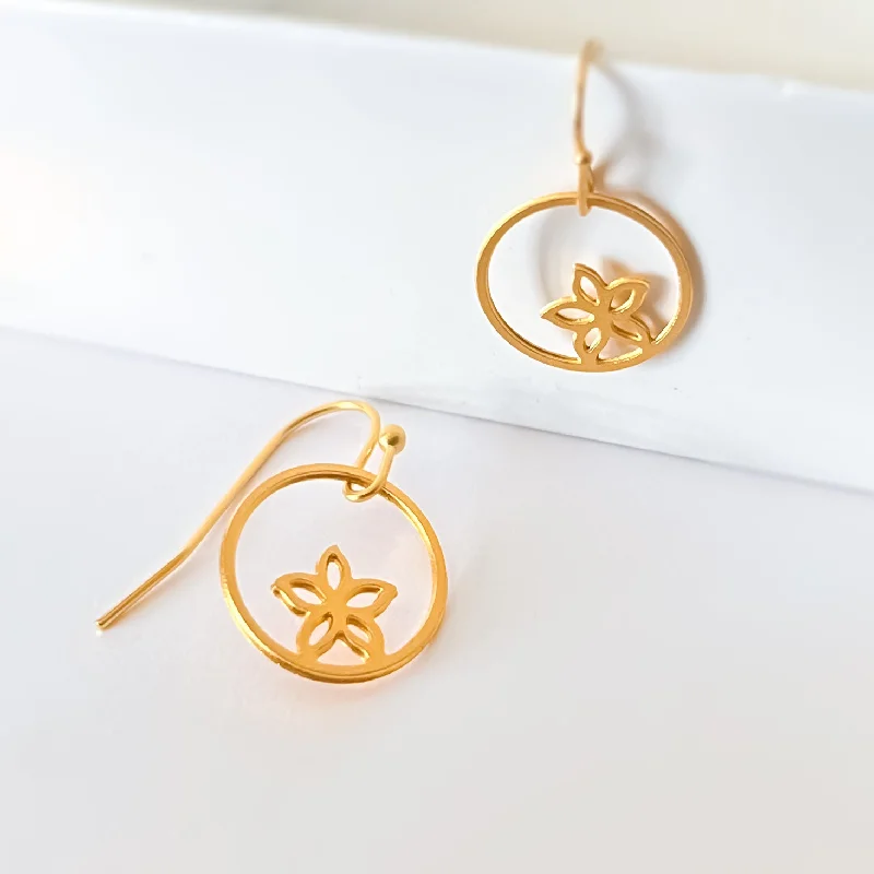 Personalized Engraved Jewelry For Meaningful Gifts Circle Plumeria Earrings