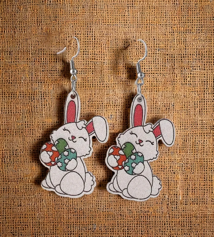 Exclusive Jewelry Sale – Limited-Time Discounts Adorable Easter Bunny Wood Earrings