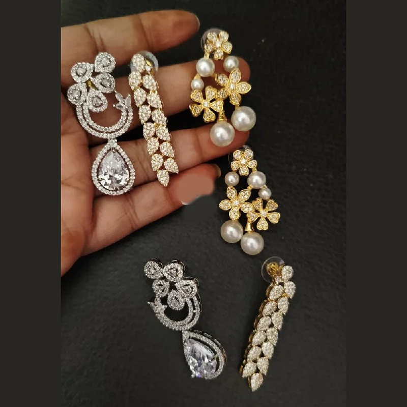 Trending Jewelry Now Available At Exclusive Prices FS Collection  AD Dangler Earrings Combo