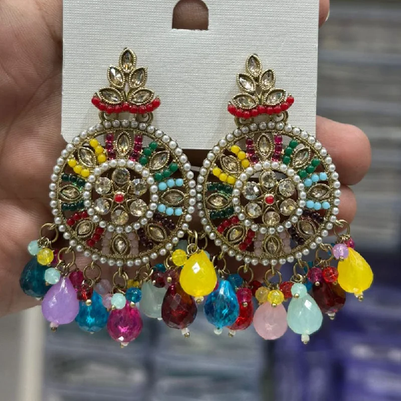 Trendy And Classic Jewelry Now At Reduced Prices Kavita Art Gold Plated Crystal Stone And Beads Dangler Earrings