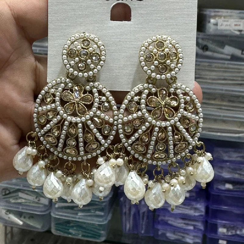 High-End Sparkle, Low-End Prices – Shop Now Kavita Art Gold Plated Crystal Stone And Beads Dangler Earrings